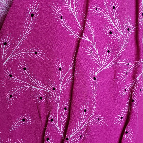 Chelsea 28 Sleeveless Tie Front Dress Pink Peacock Feather Design Sz Xs - Picture 9 of 11